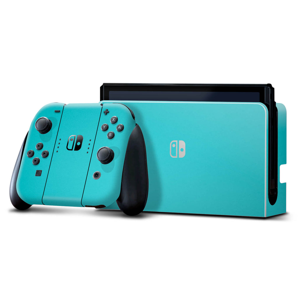 Nintendo Switch OLED Textured matt turquoise skins