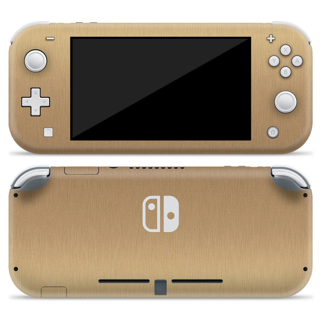 Nintendo Switch Lite Brushed Gold Skins
