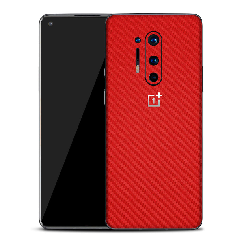 OnePlus 8 Pro Red Carbon Fibre Skins