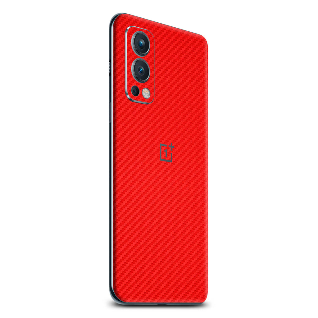 OnePlus Nord 2 Red carbon fibre skins