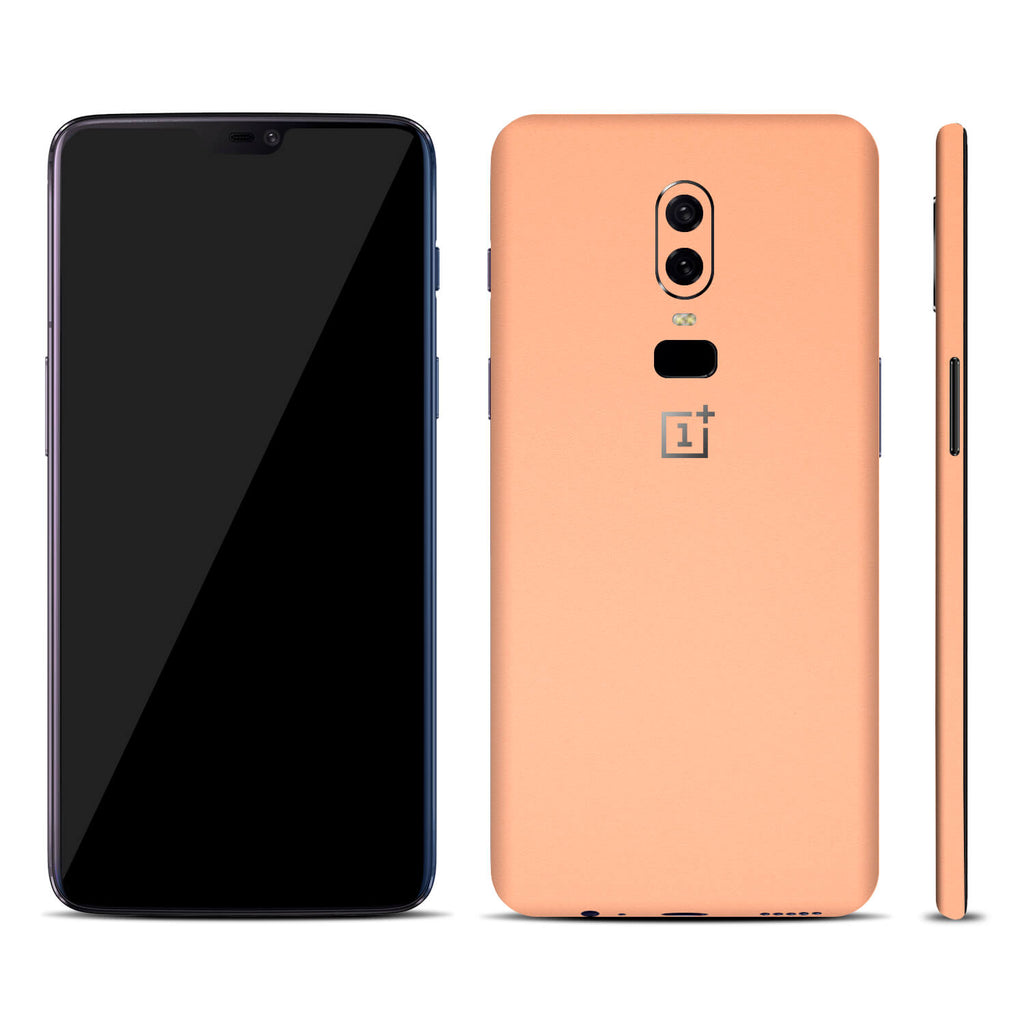 OnePlus 6 Textured Matt Peach Skins