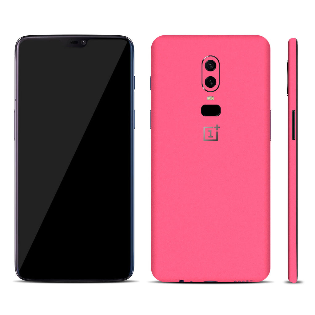 OnePlus 6T Textured Matt Pink Skins