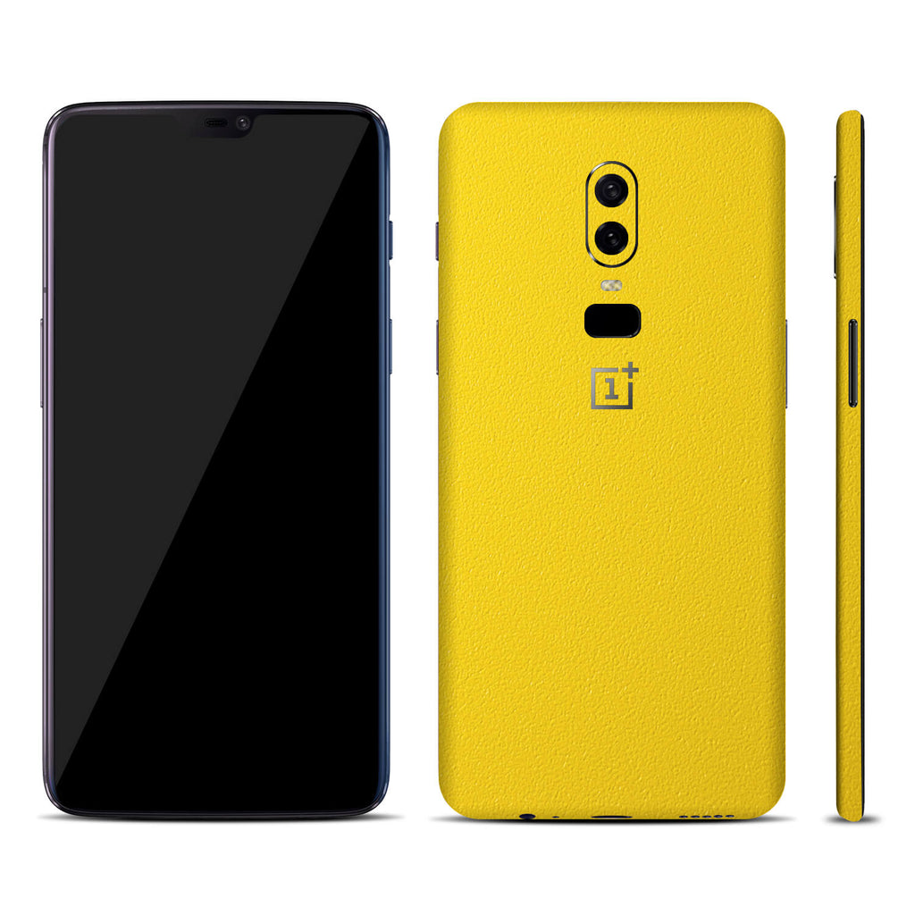 OnePlus 6 Textured Matt Yellow Skins