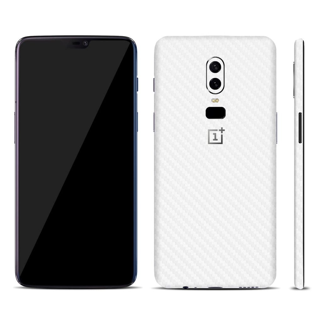 OnePlus 6 White Carbon Fibre Skins