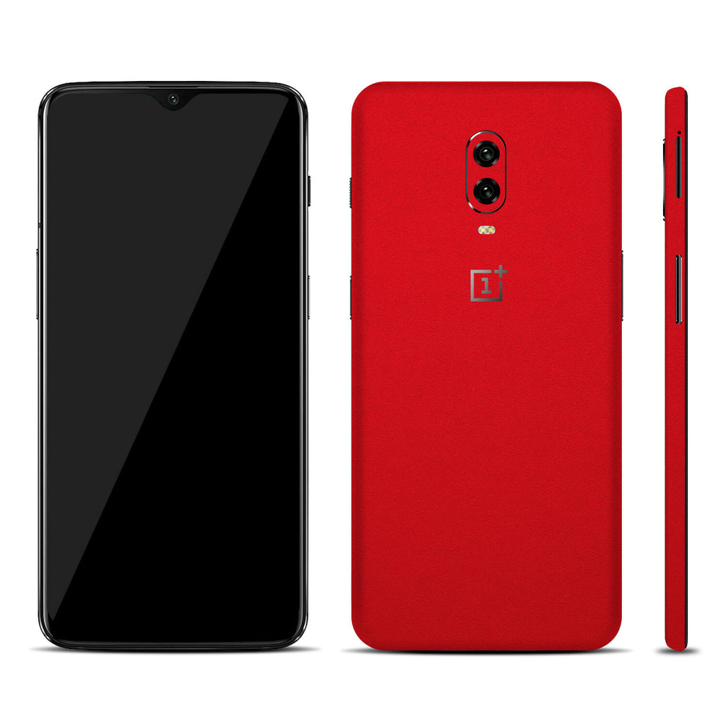 OnePlus 6T Textured Matt Red Skins