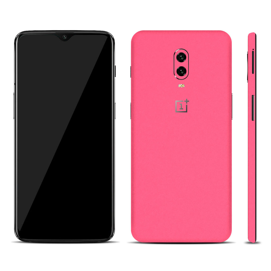 OnePlus 6T Textured Matt Pink Skins