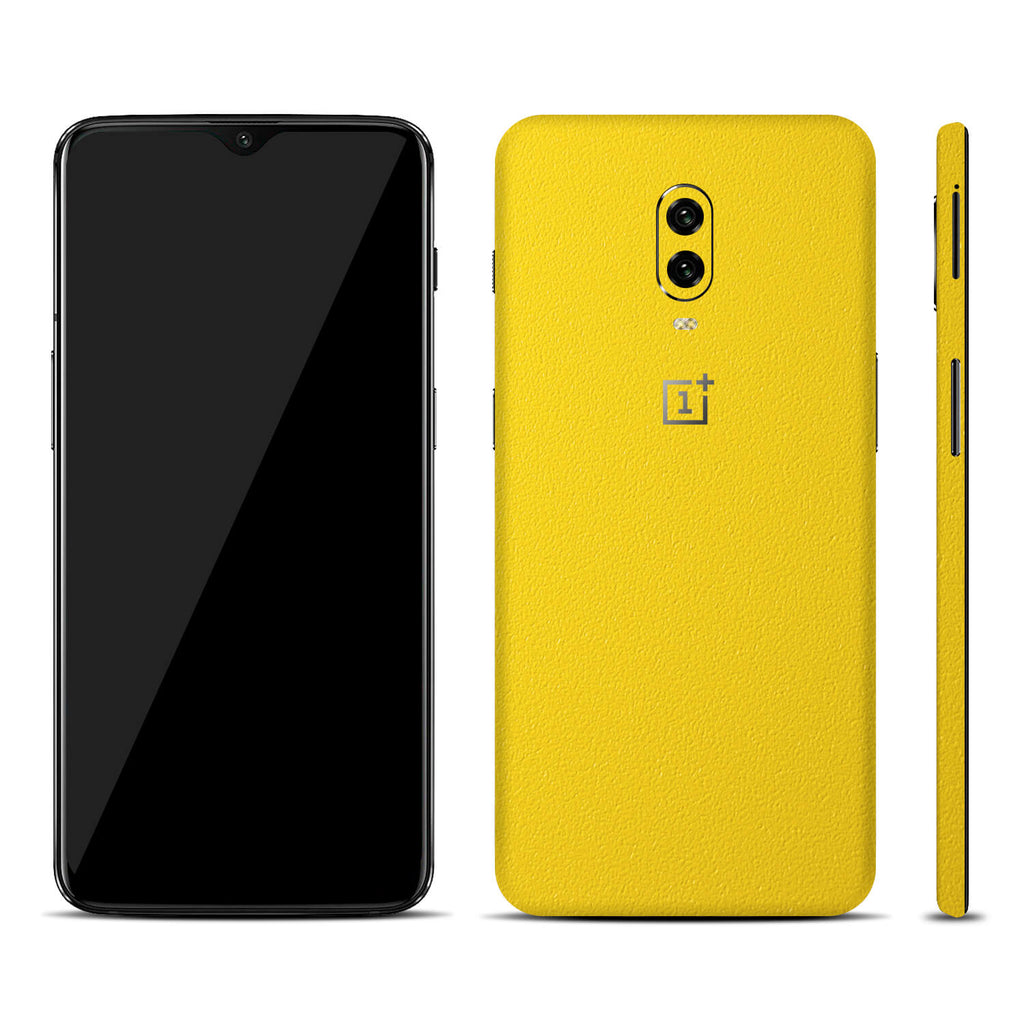 OnePlus 6T Textured Matt Yellow Skins