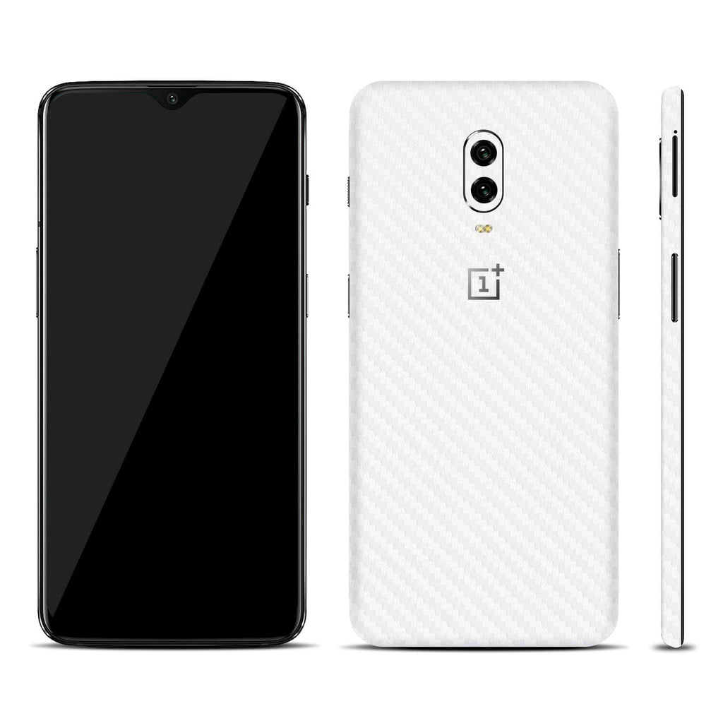 OnePlus 6T White Carbon Fibre Skins