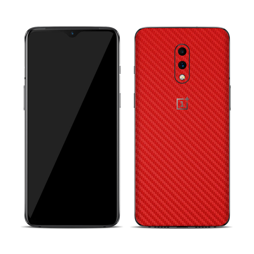 OnePlus 7 Red Carbon Fibre Skins