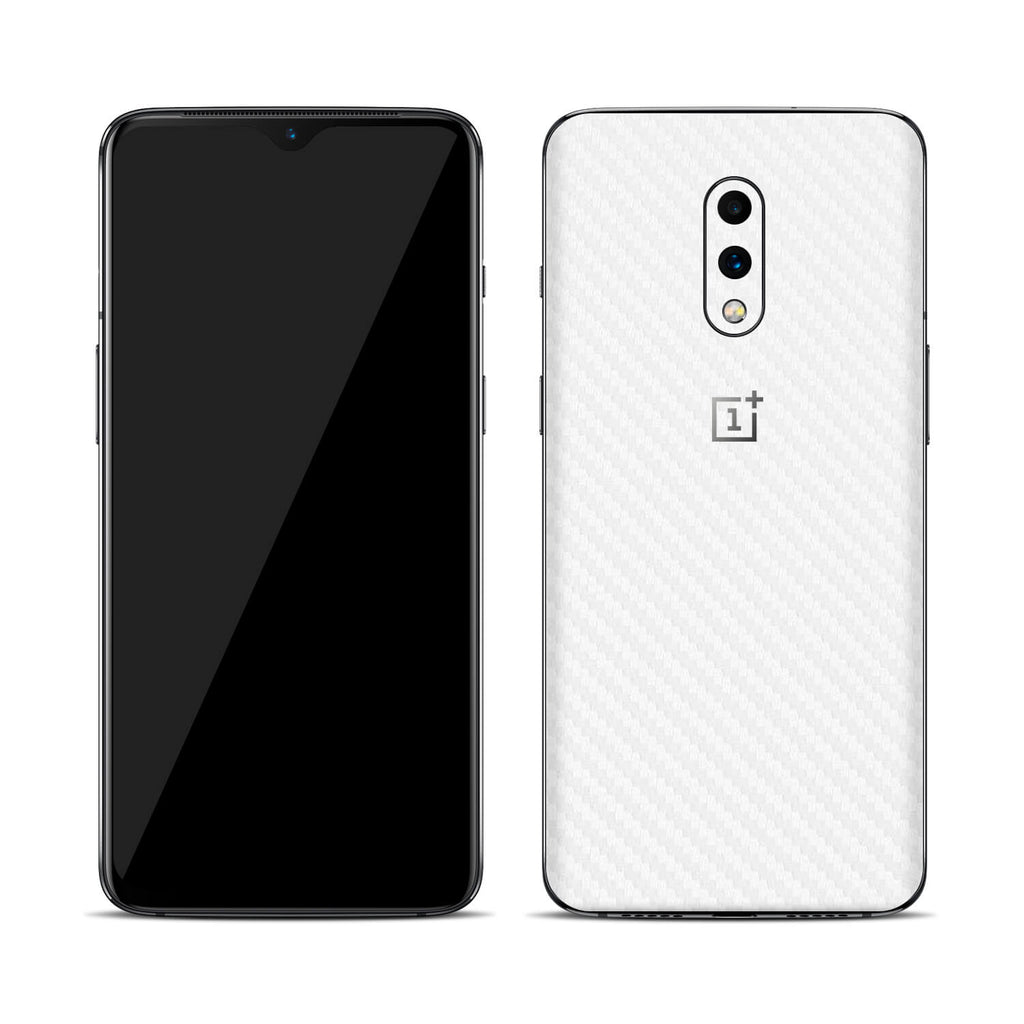 OnePlus 7 White Carbon Fibre Skins
