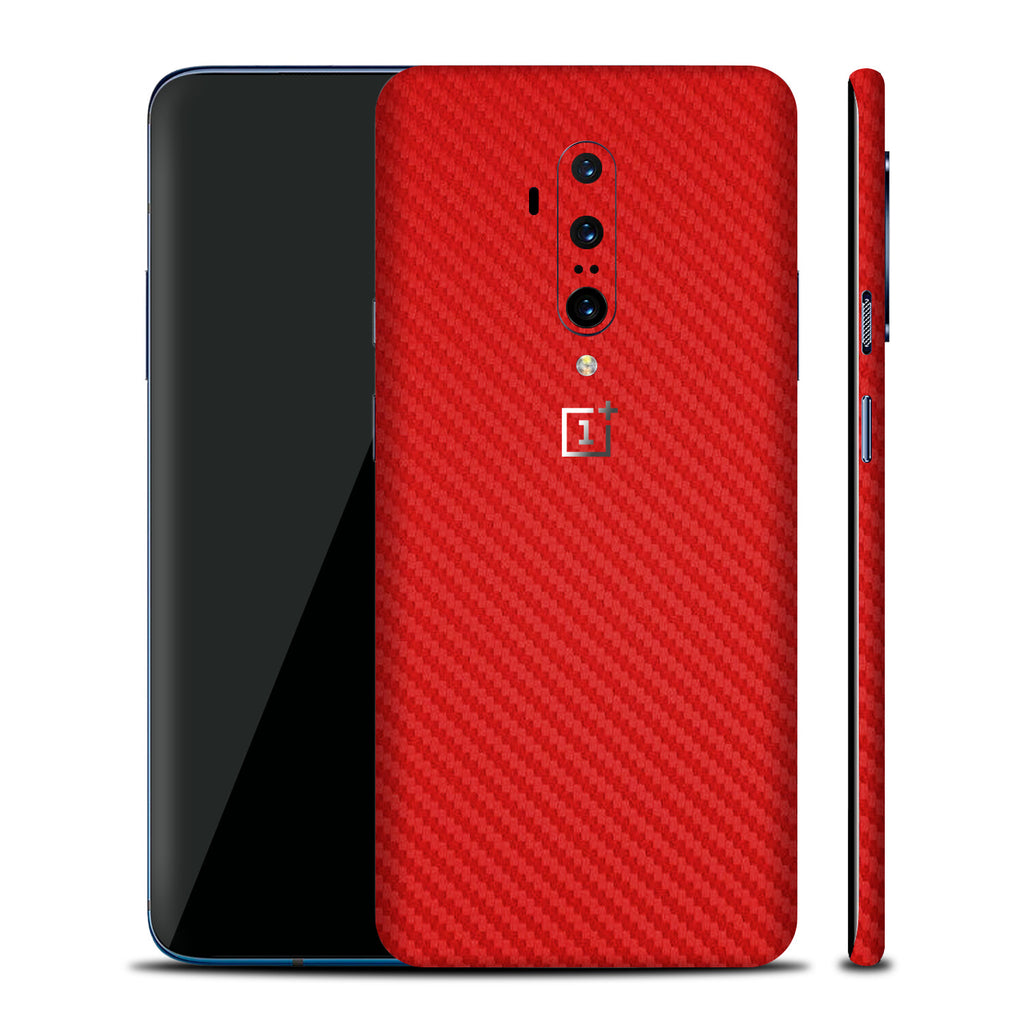 OnePlus 7T Pro Red Carbon Fibre Skins