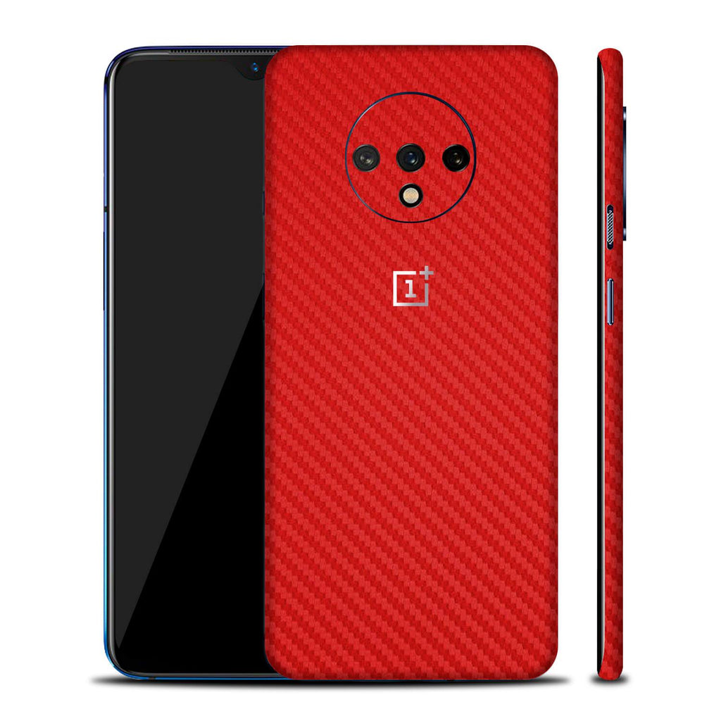 OnePlus 7T Red Carbon Fibre Skins