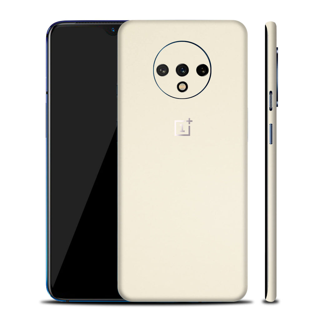 OnePlus 7T Textured Matt Cream Skins