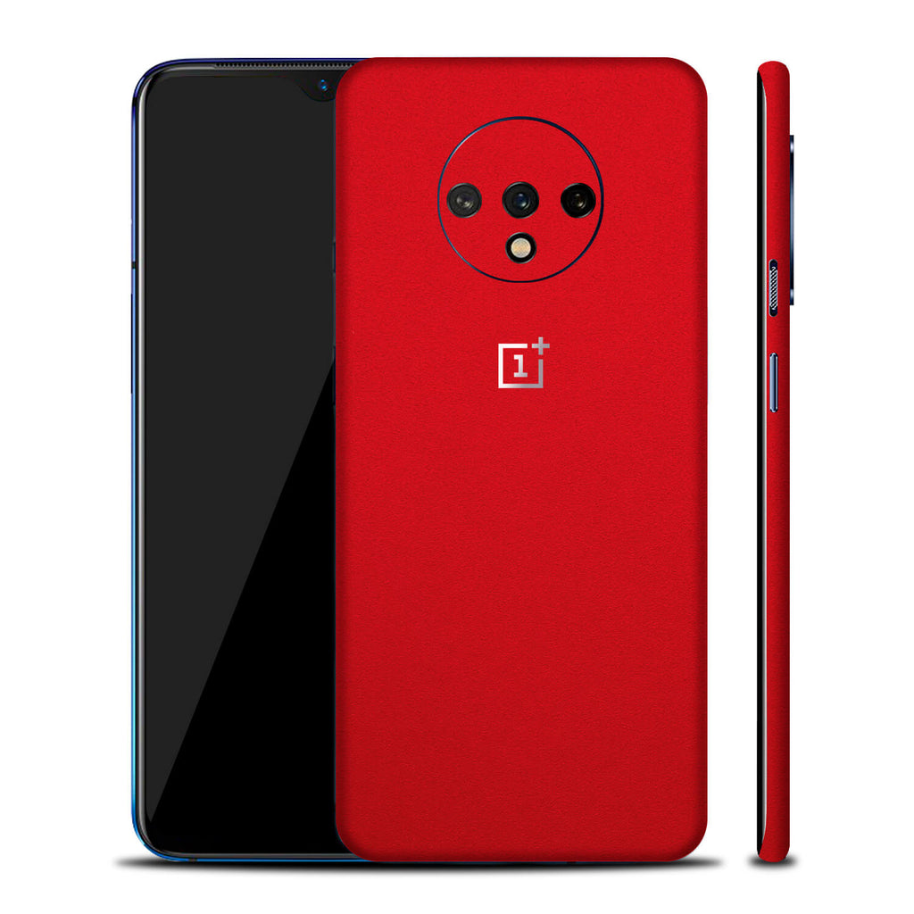OnePlus 7T Textured Matt Red Skins