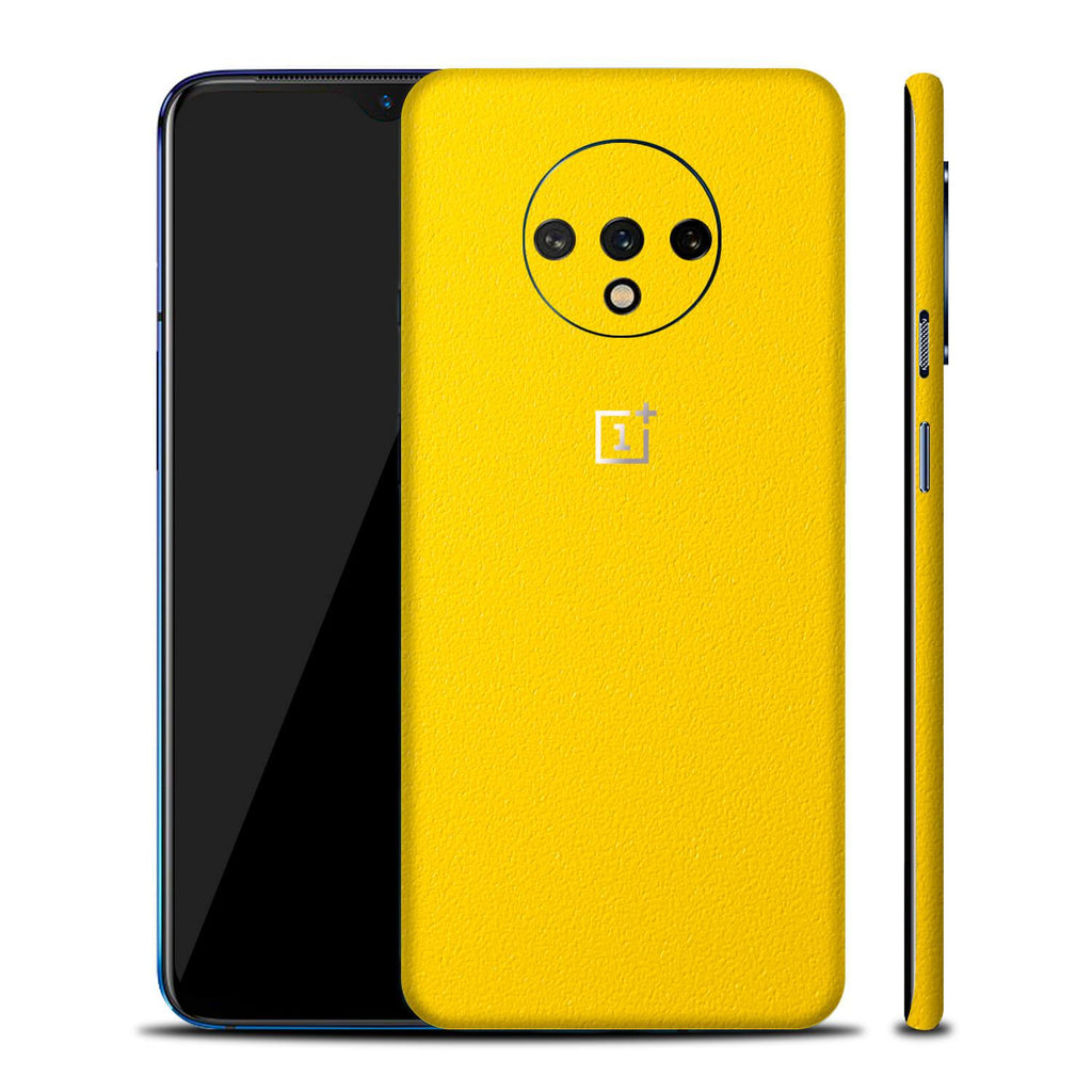 OnePlus 7T Textured Matt Yellow Skins