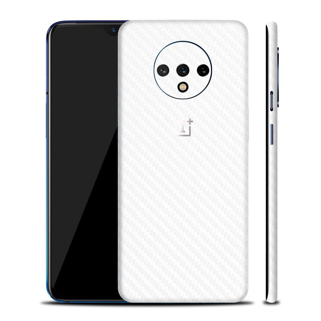 OnePlus 7T White Carbon Fibre Skins