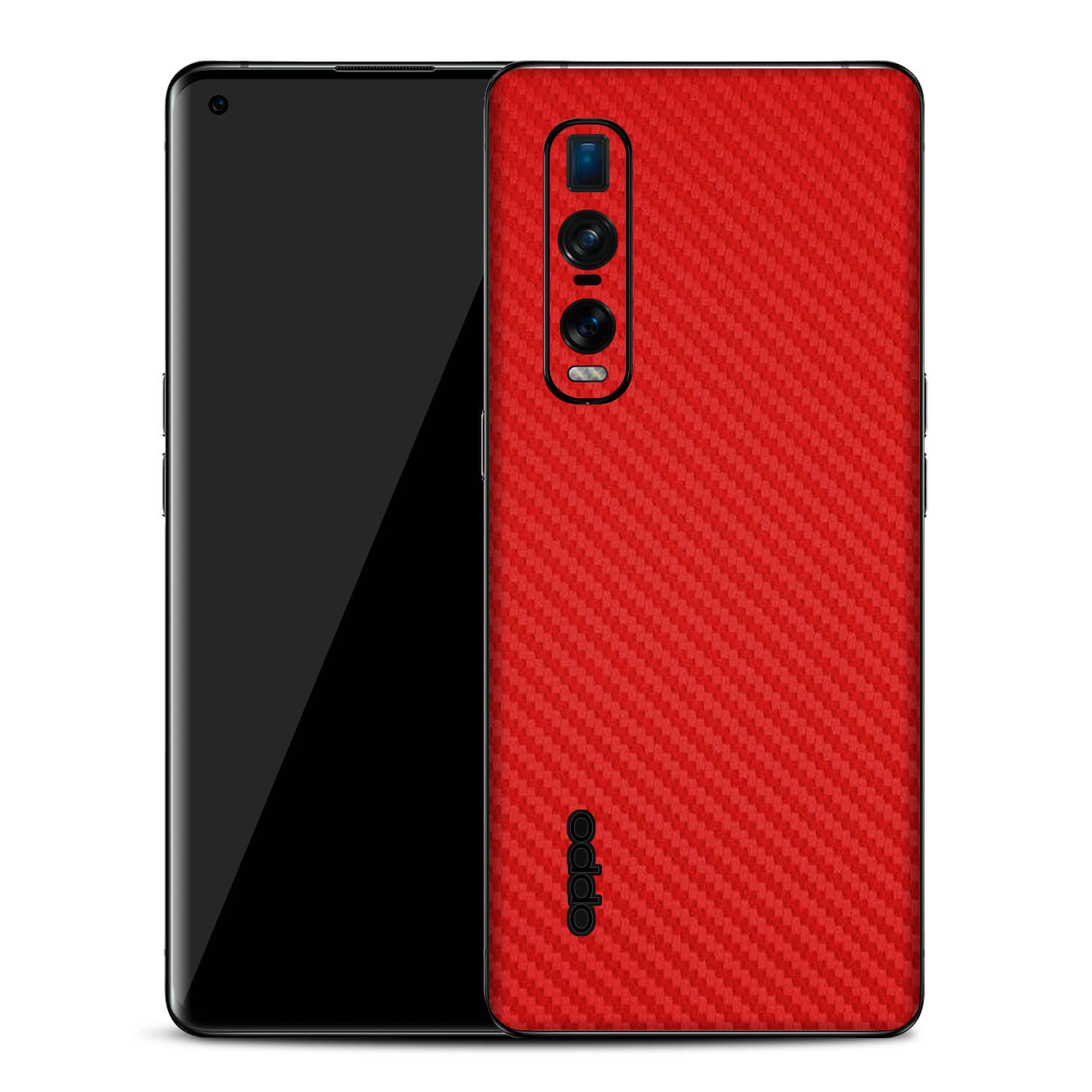 Oppo Find X2 Pro Red Carbon Fibre Skins