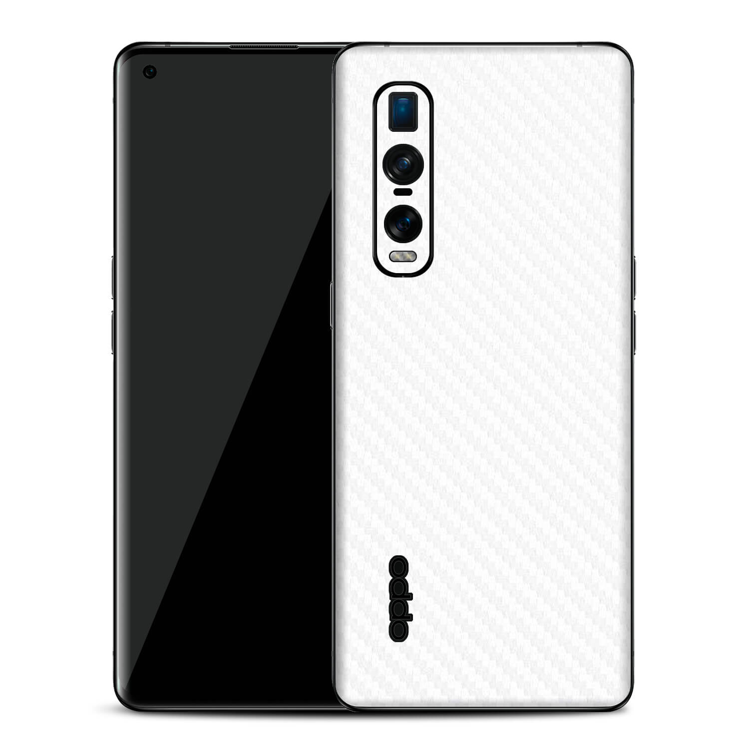 Oppo Find X2 Pro White Carbon Fibre Skins