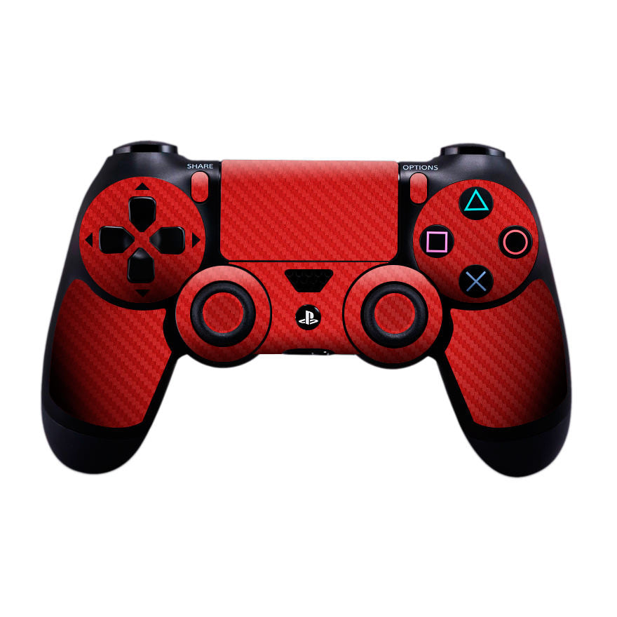 Sony PS4 Controller Red Carbon Fibre Skin