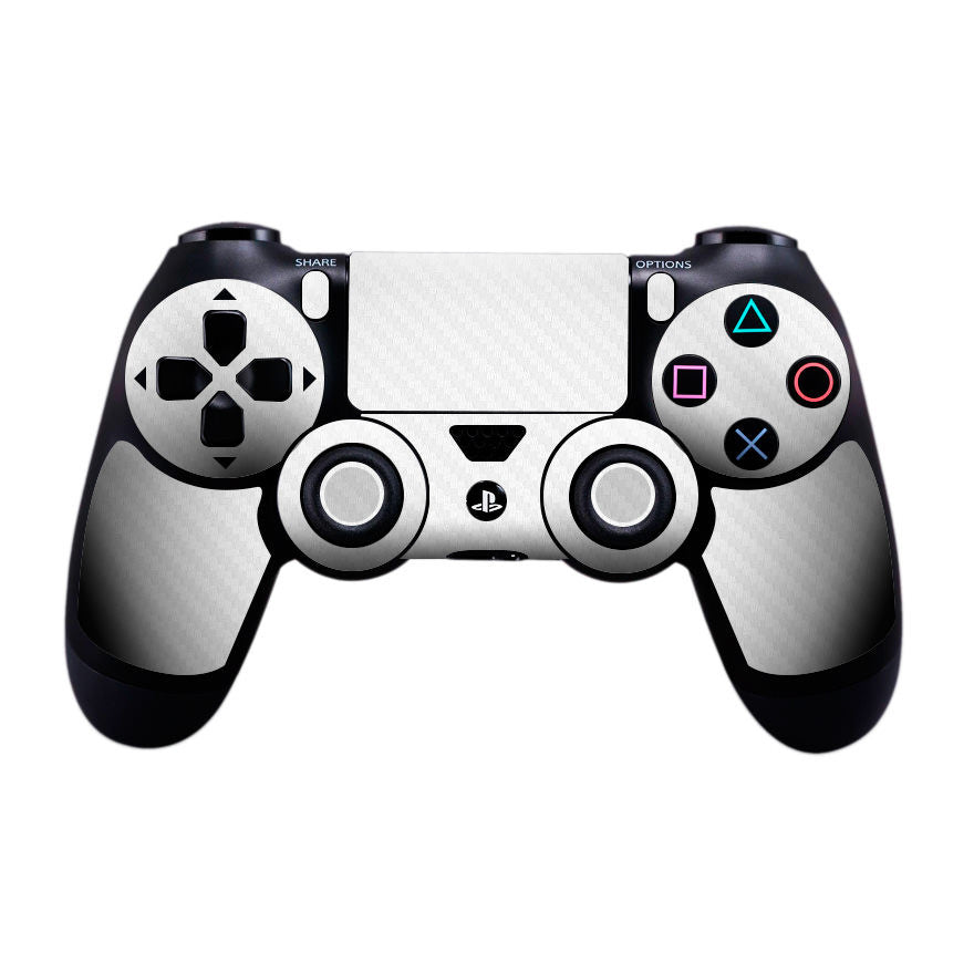 Sony PS4 Controller White Carbon Fibre Skin
