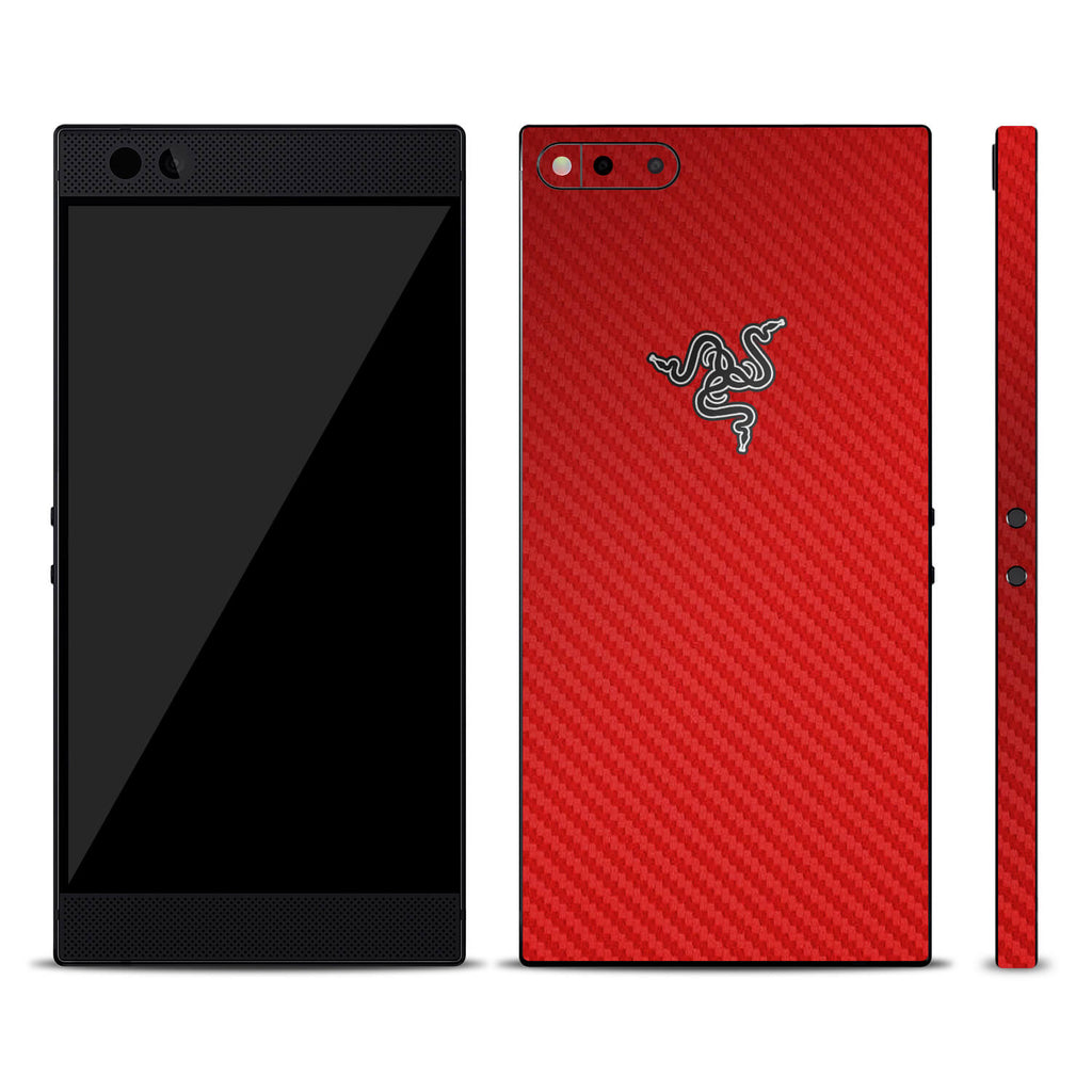 Razer Phone Red Carbon Fibre Skins