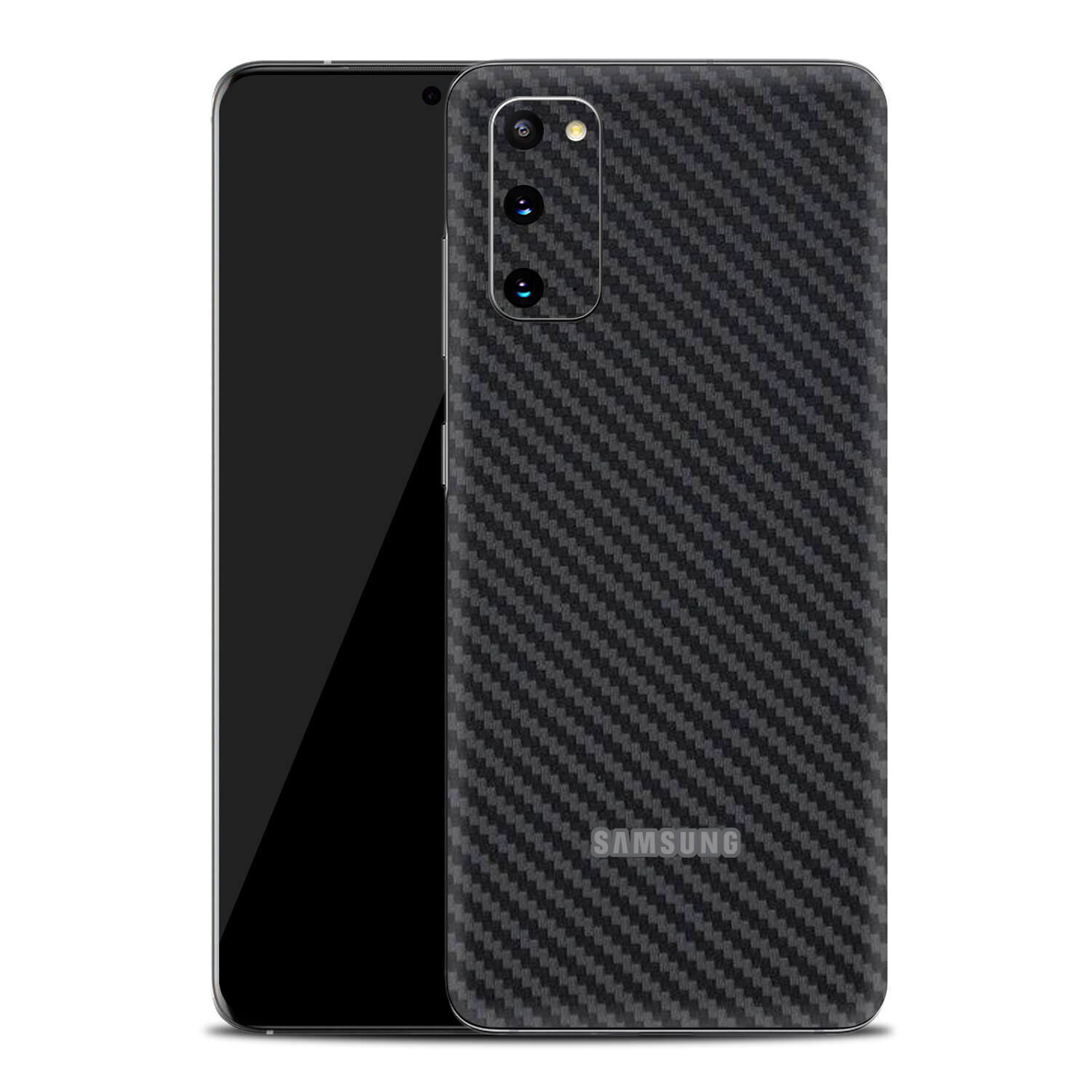 Samsung Galaxy S20 Black Carbon Fibre Skins