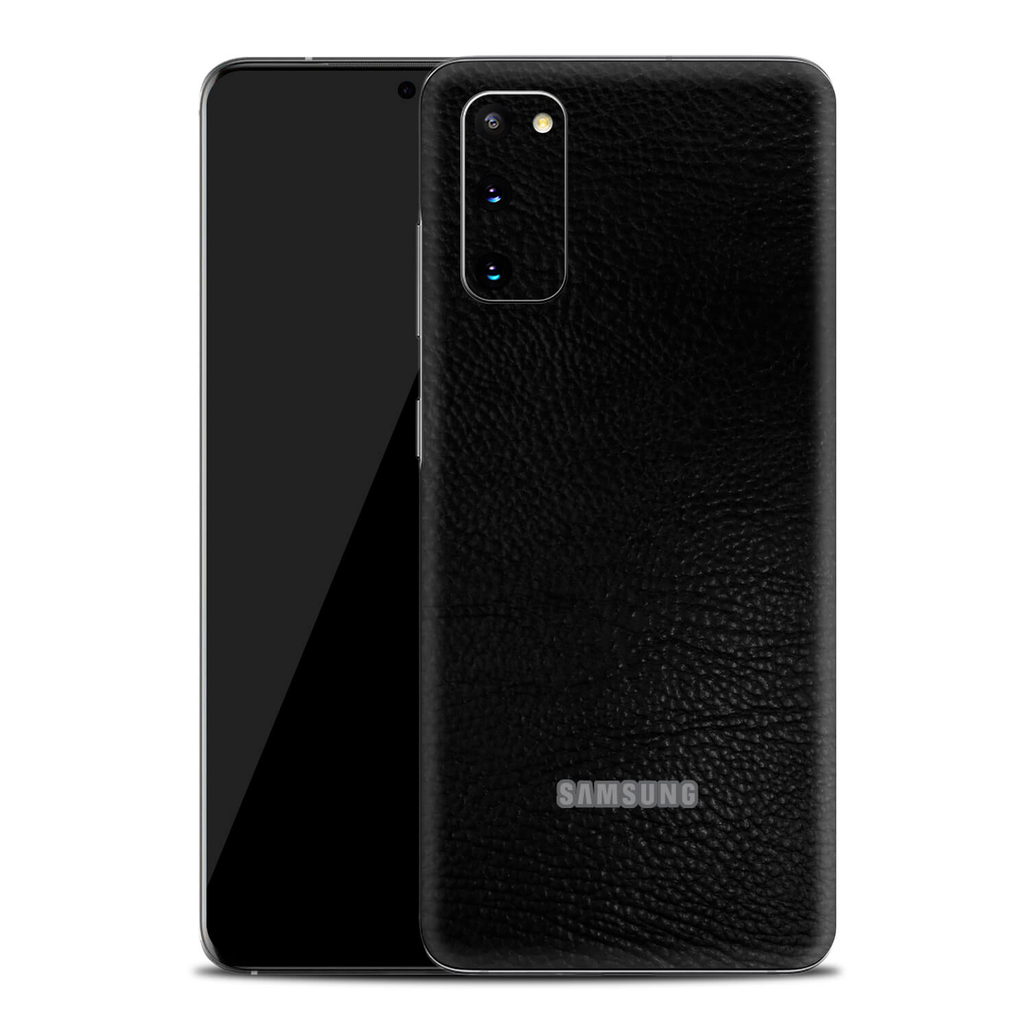 Samsung Galaxy S20 Black Leather Skins