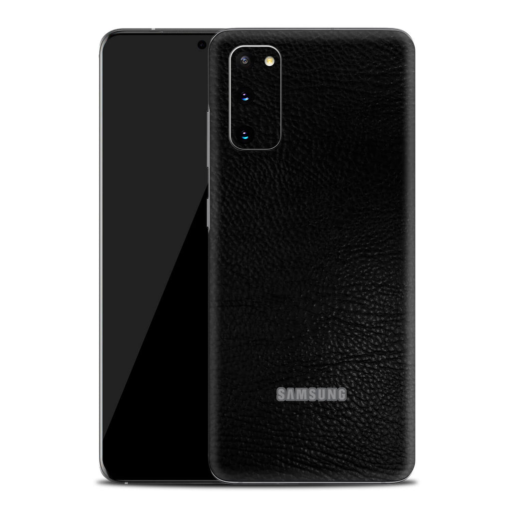 Samsung Galaxy S20 Black Leather Skins