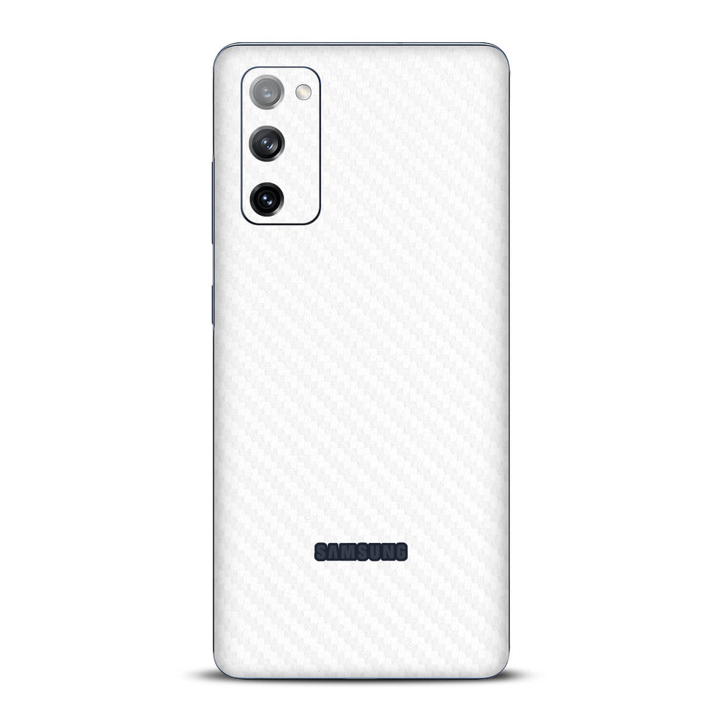 Samsung Galaxy S20 FE White Carbon Fibre Skins