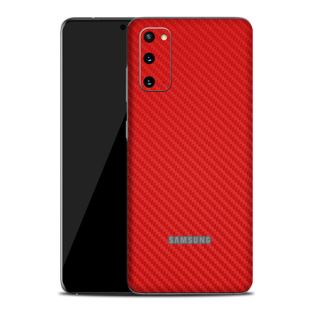 Samsung Galaxy S20 Red Carbon Fibre Skins