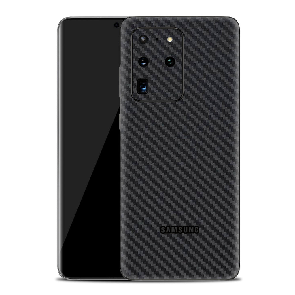 Samsung Galaxy S20 Ultra Black Carbon Fibre Skins