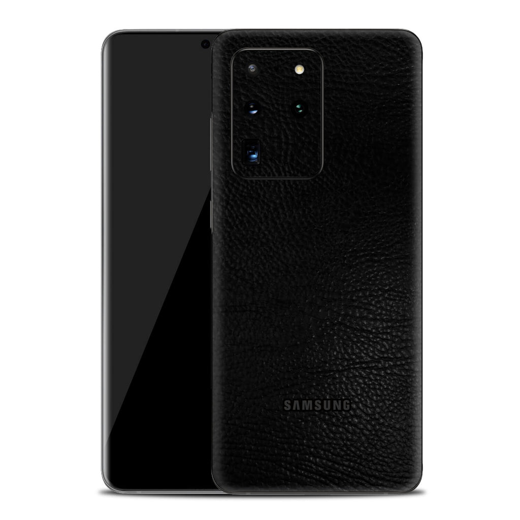 Samsung Galaxy S20 Ultra Black Leather Skins
