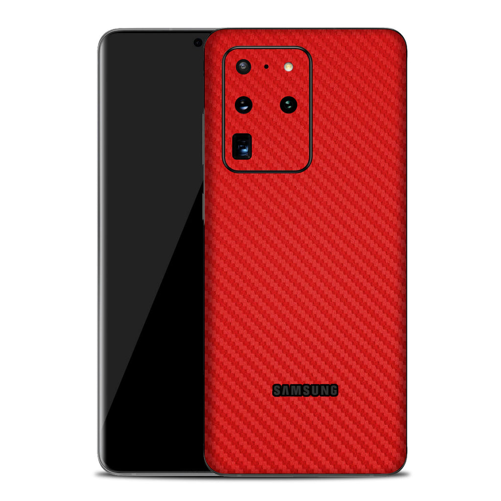 Samsung Galaxy S20 Ultra Red Carbon Fibre Skins