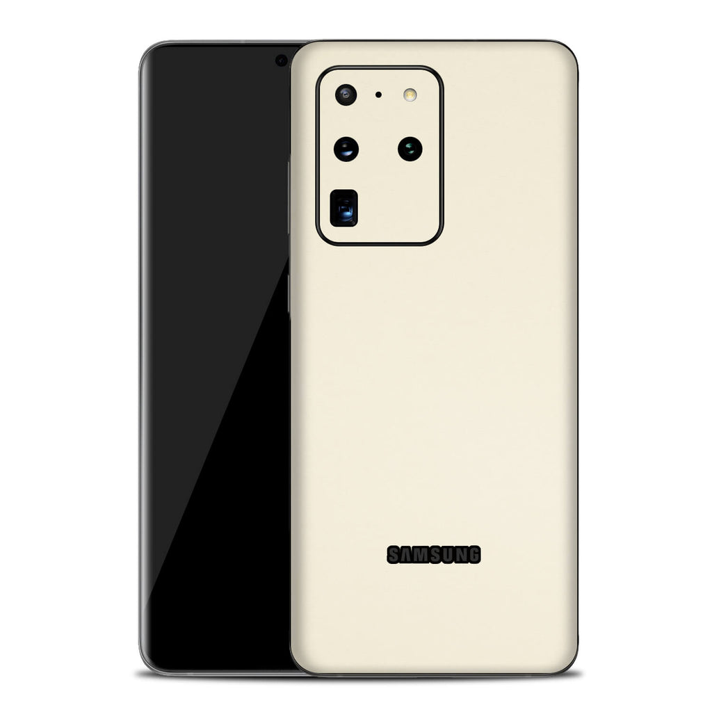 Samsung Galaxy S20 Ultra Textured Matt Cream Skins