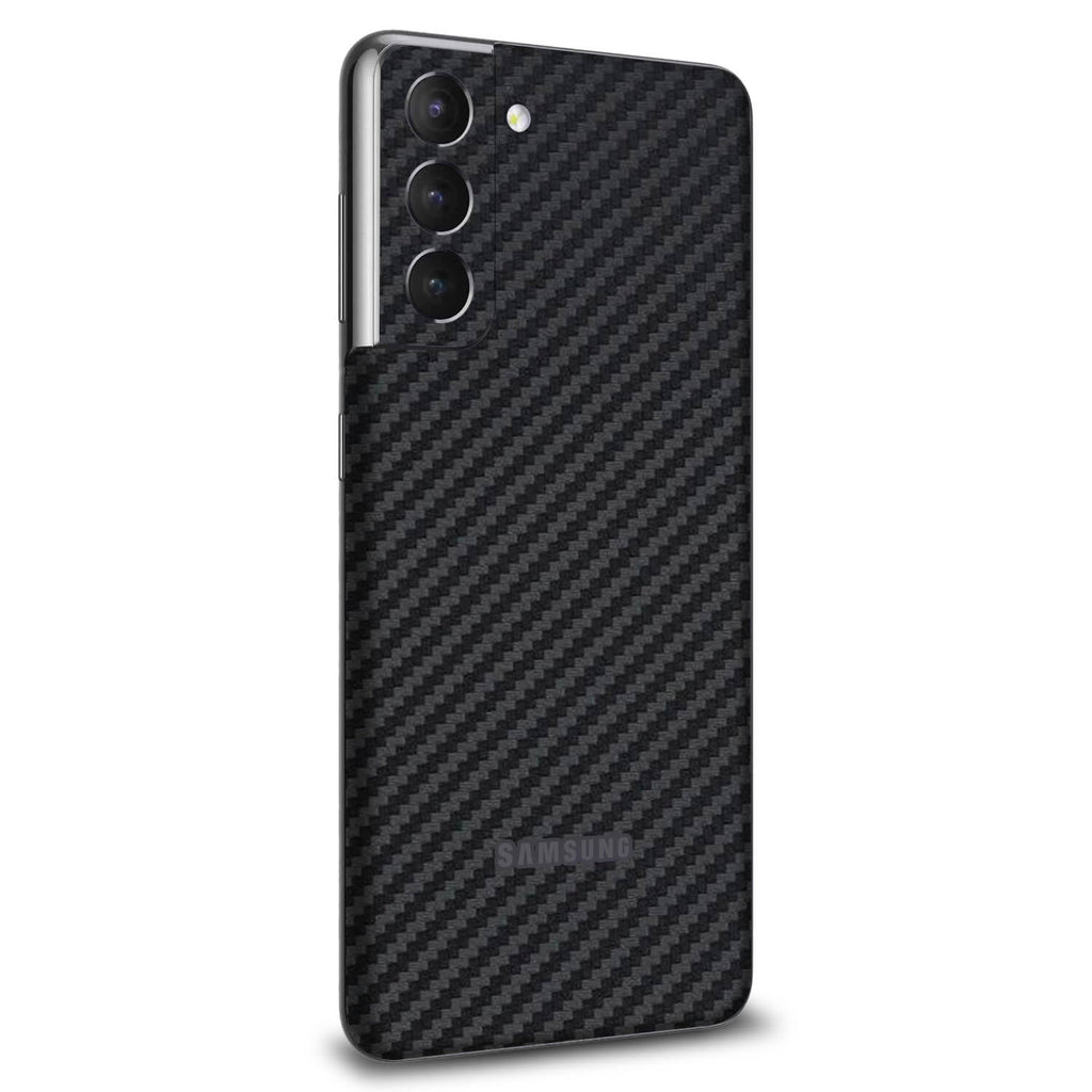 Samsung Galaxy S21 FE Black carbon fibre skins