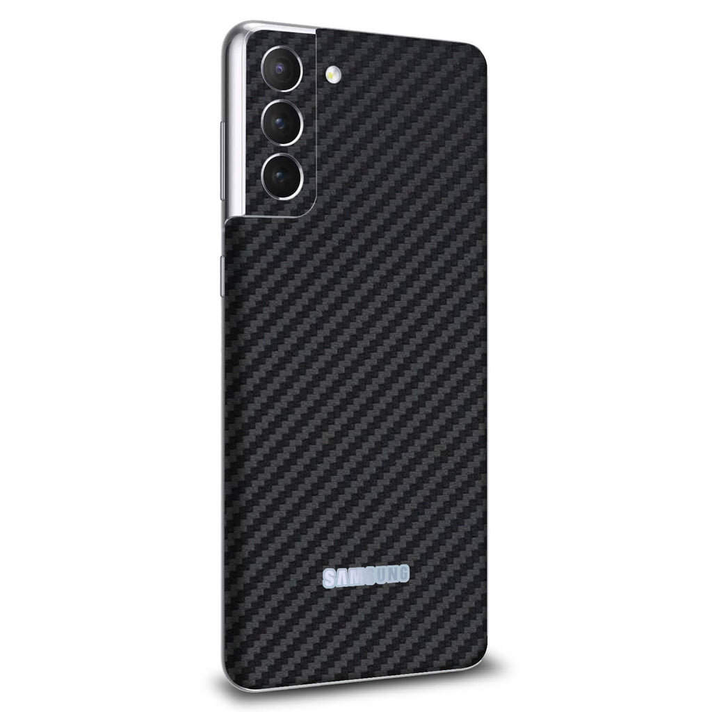 Samsung Galaxy S21 Plus Black Carbon Fibre Skins