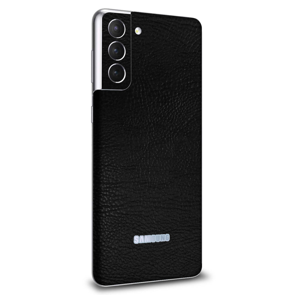 Samsung Galaxy S21 Plus Black Leather Skins