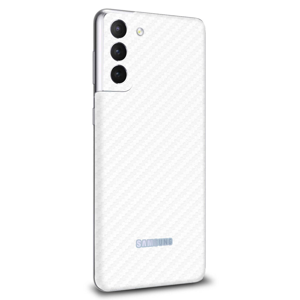 Samsung Galaxy S21 Plus White Carbon Fibre Skins