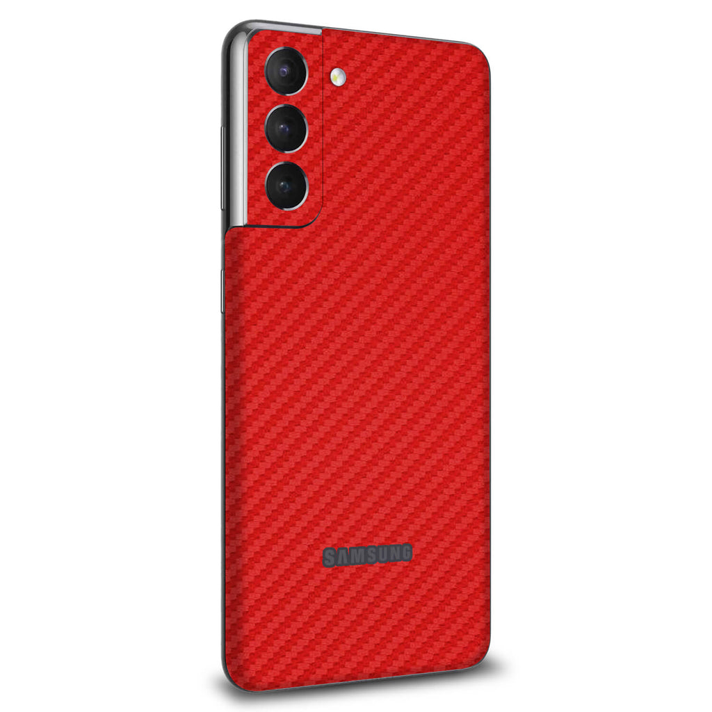 Samsung Galaxy S21 FE Red carbon fibre skins