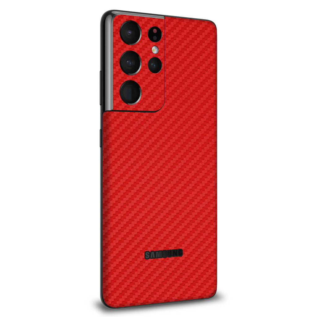 Samsung Galaxy S21 Ultra Red Carbon FIbre Skins
