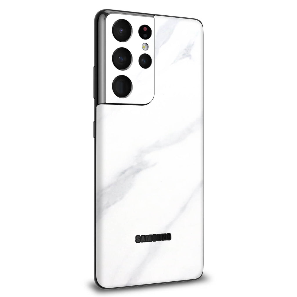 Samsung Galaxy S21 Ultra White Marble Skins