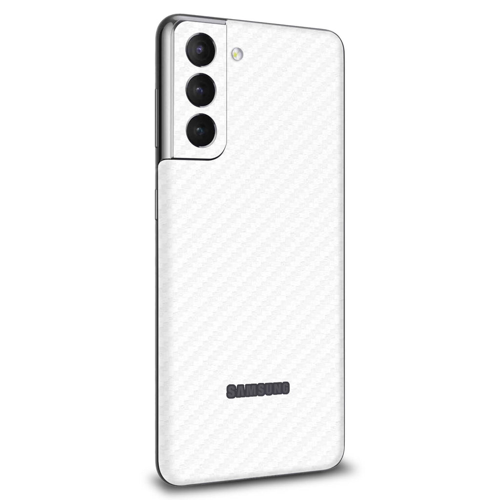 Samsung Galaxy S21 FE White carbon fibre skins