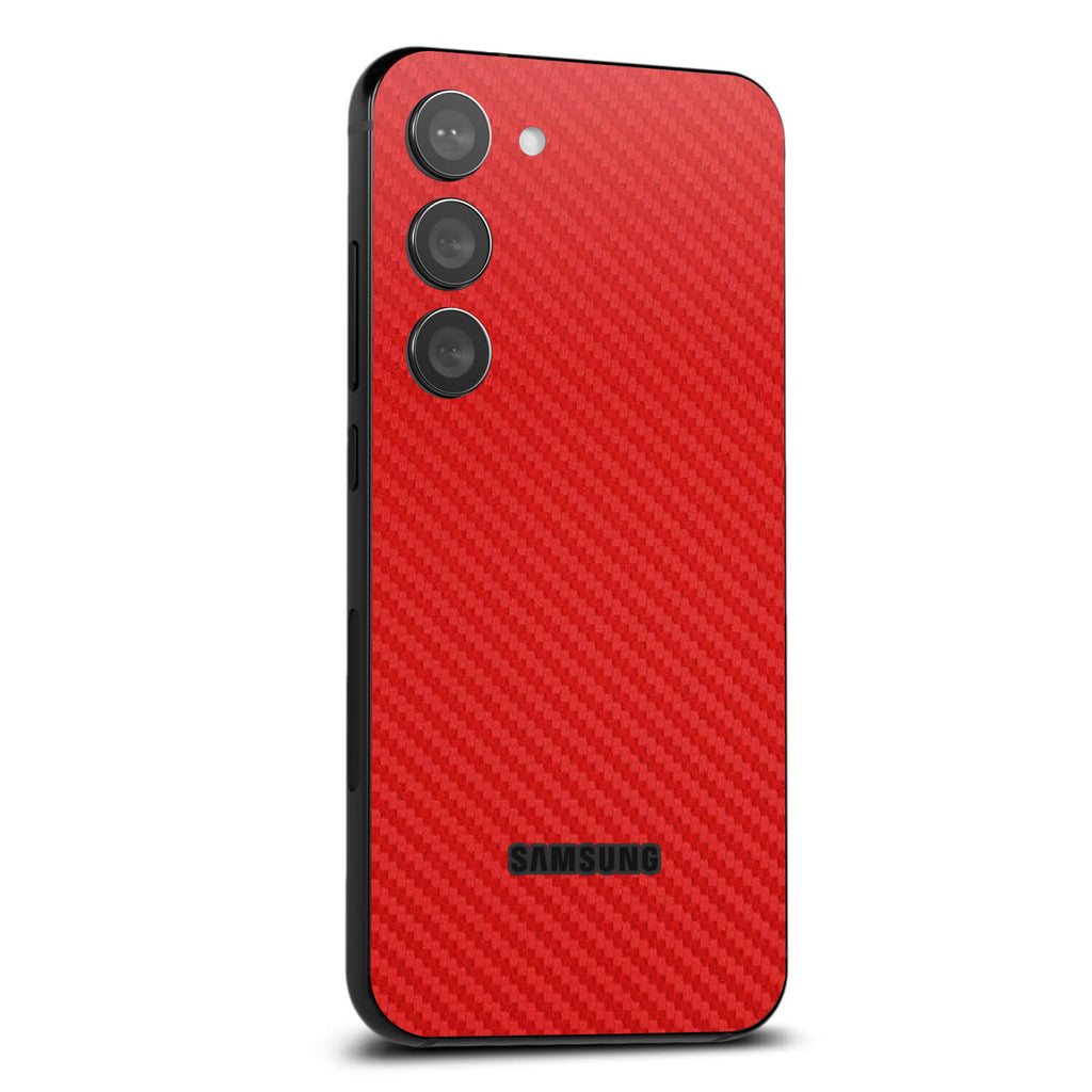 Samsung Galaxy S23 Red carbon fibre skins