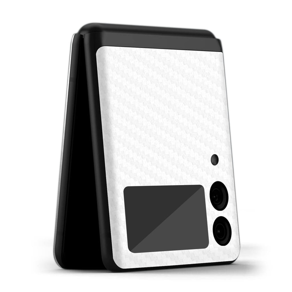 Samsung Galaxy Z Flip 3 White carbon fibre skins