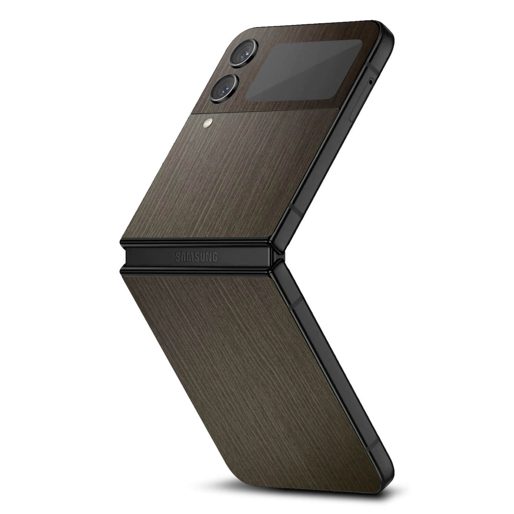 Samsung Galaxy Z Flip 4 Silverblack wood skins