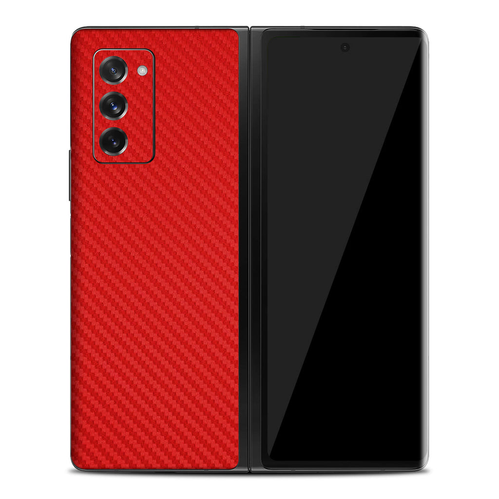 Samsung Galaxy Z Fold 2 Red Carbon Fibre Skins
