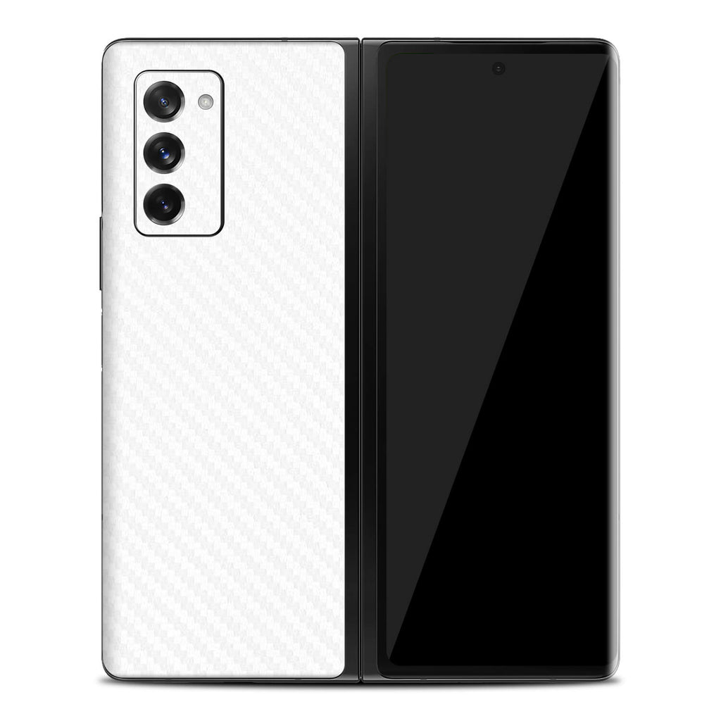 Samsung Galaxy Z Fold 2 White Carbon Fibre Skins