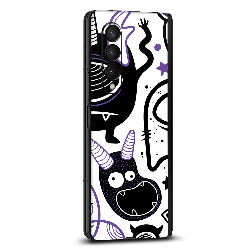 Samsung Galaxy Z Fold 3 Doodles monster purple skins