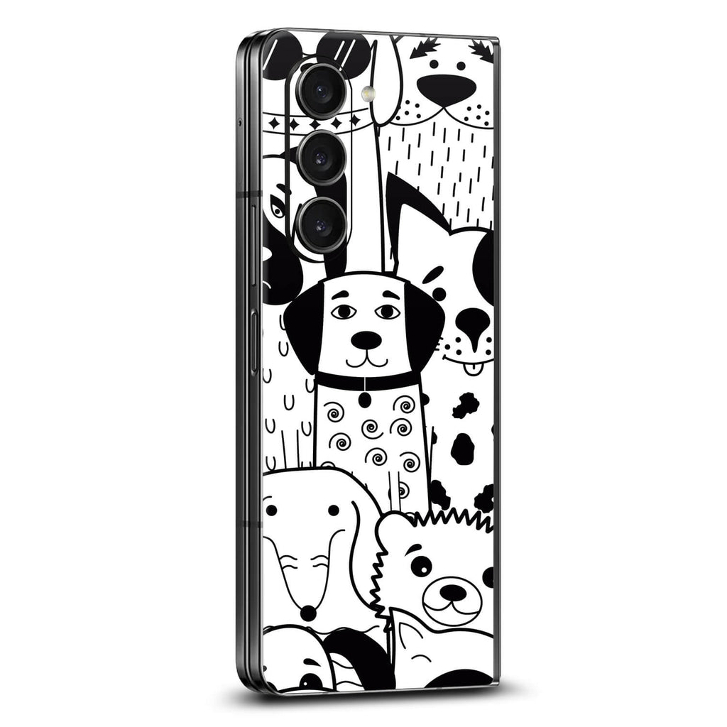 Samsung Galaxy Z Fold 5 Doodles dog skins