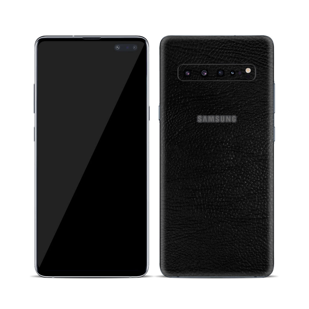 Samsung Galaxy S10 5G Black Leather Skins
